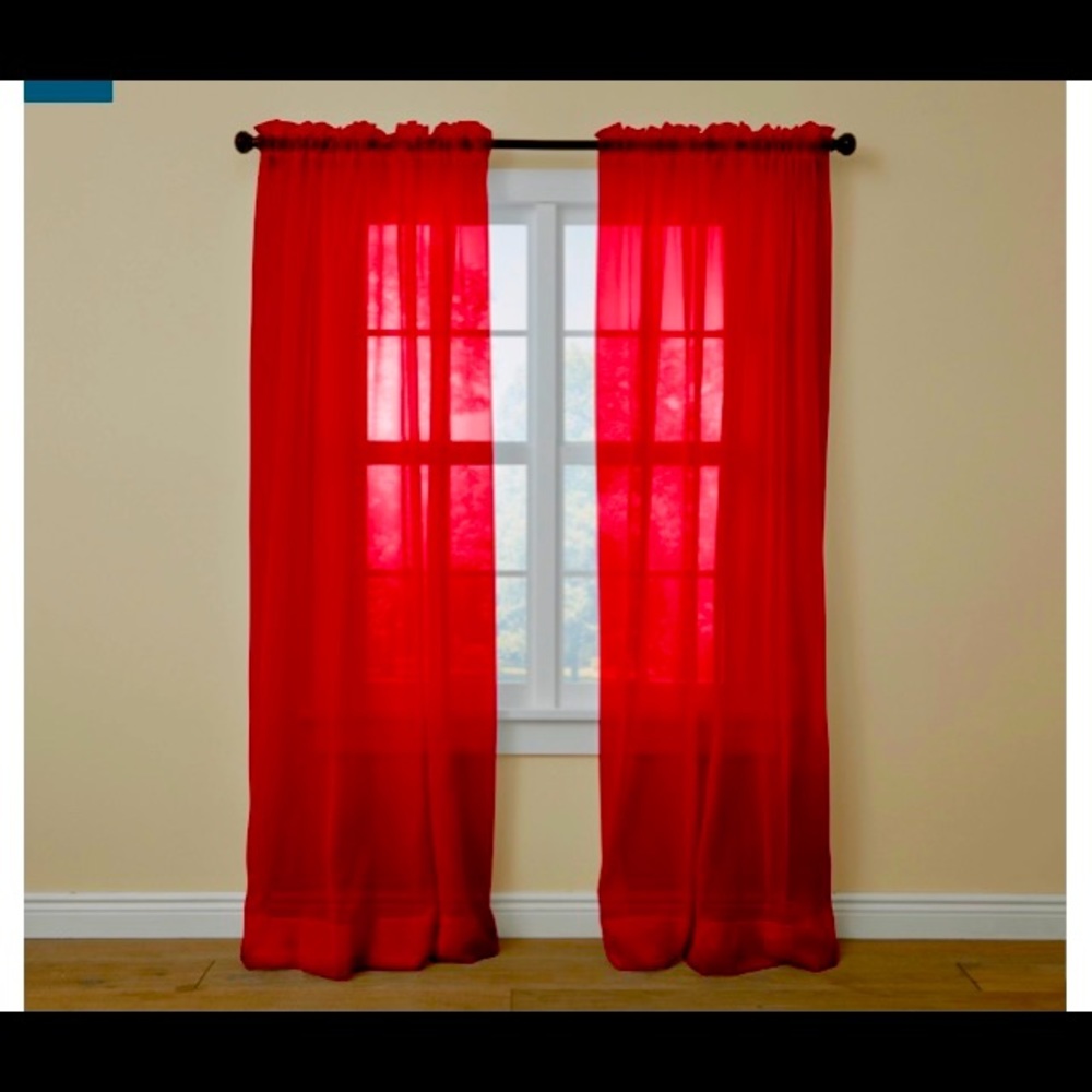 Beautiful red Sheer curtains